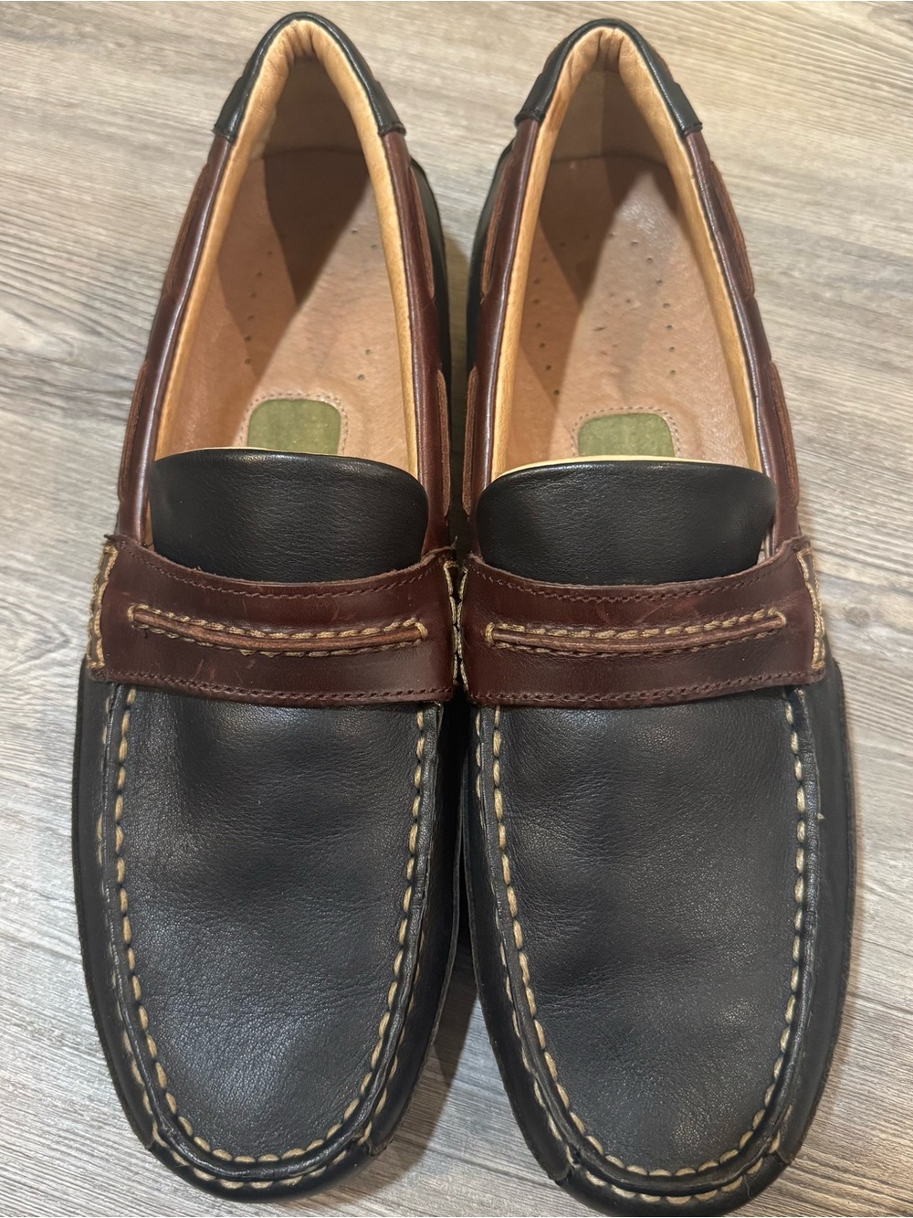 Sperry Men’s Size 11 Penny Loafers Black Brown Leather Driving Moccasin